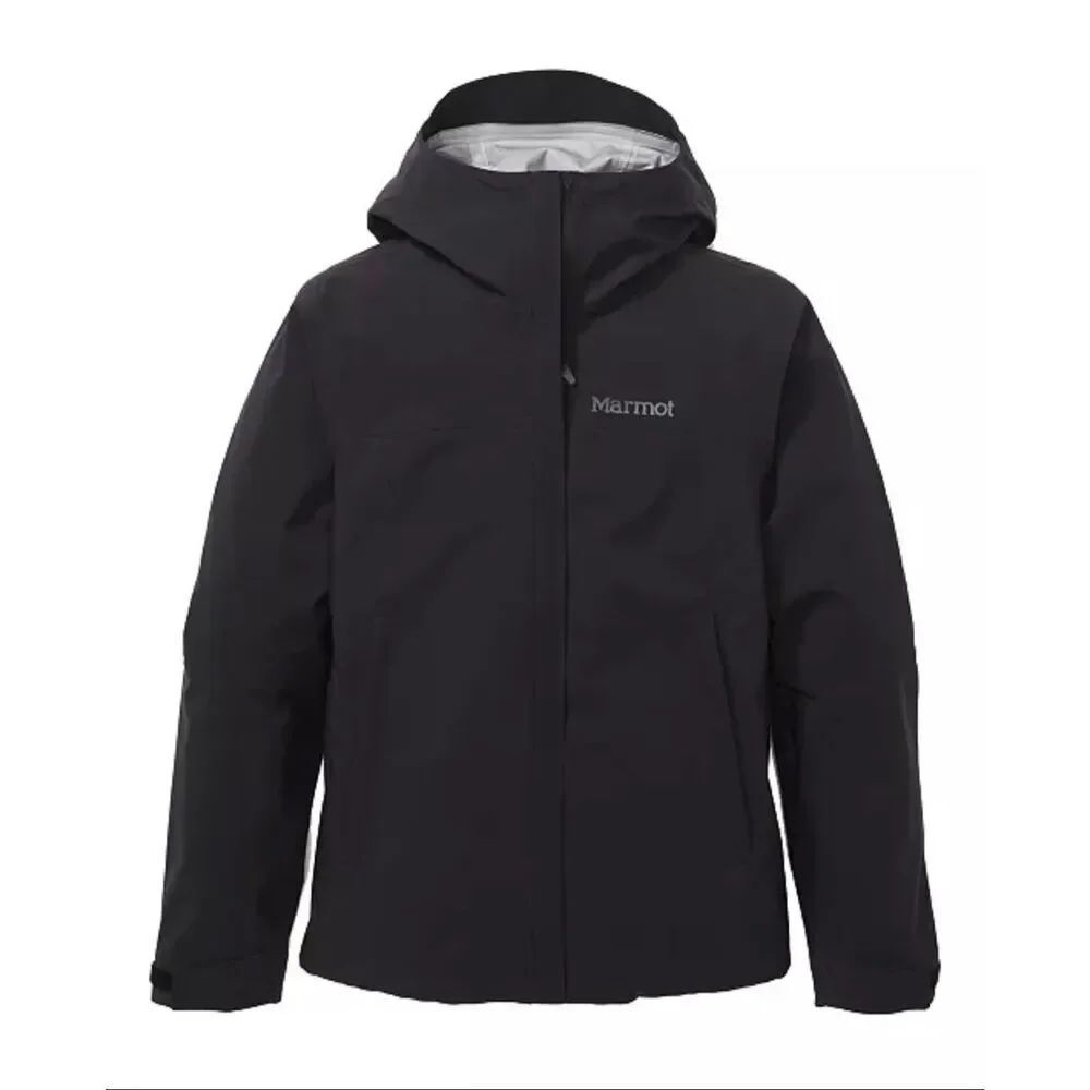 Marmot PreCip Eco Pro Hooded Collar Jacket Vetiver Black Medium